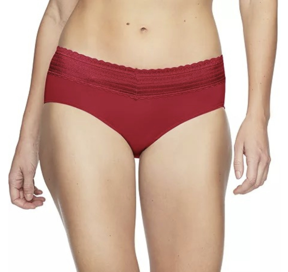 Warner's Women No Pinching No Problem Hipster Panty Red Size M